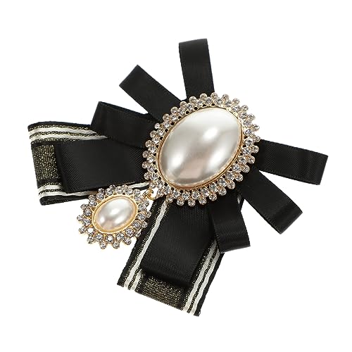 Healeved Perlenbrosche Schleifen Brosche Schmuck Dekorative Stoff Schleife für Blusen Festlich und Täglich Langlebiges Material Eleganter Schmuck für Hochzeit und Party von Healeved