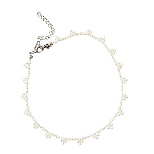 Healeved Perlenkette Damen Verstellbare Choker Halskette Halskette mit Imitationsperlen für Partys Besondere Anlässe Leicht Praktisch für Täglichen Gebrauch von Healeved