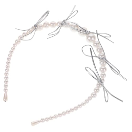 Healeved Perlen Stirnband Für Damen Haare Mit Kunstperlen Stilvolles Haarband Für Hochzeit Party Geburtstag Weiches Material Schleifen Design Kopfbedeckung Für Frauen Mädchen von Healeved