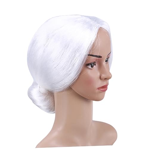 Healeved Perücke Für Ältere Damen Großmutter-perücke Dutt-frisur Aus Fiber Wiederverwendbar Leicht Zu Handhaben Für Weihnachten Halloween Cosplay Und Partys von Healeved