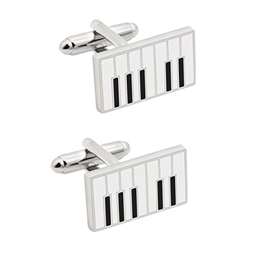 Healeved Piano Manschettenknöpfe Herren Metall Cufflinks Klassisch Elegant für Anzug Business Hochzeit Konzert von Healeved