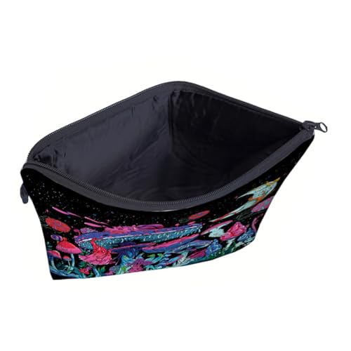 Healeved Mushroom Moon Phase Kosmetiktasche Tragbarer Make-up Organizer Für Zipper Toilettentasche Für Damen Multifunktionale Aufbewahrung Für Kosmetik Und Kleine Gegenstände von Healeved