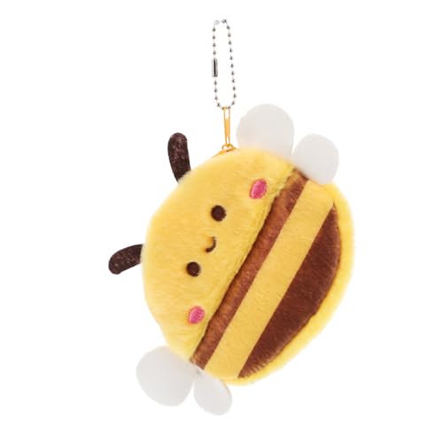 Healeved Plüsch Bienen Münzbeutel Mini Geldbörse mit Reißverschluss Weichem Material Süße Schlüsselanhänger Rucksackanhänger für Mädchen Tragbarer Coin Purse Geburtstagsgeschenk von Healeved