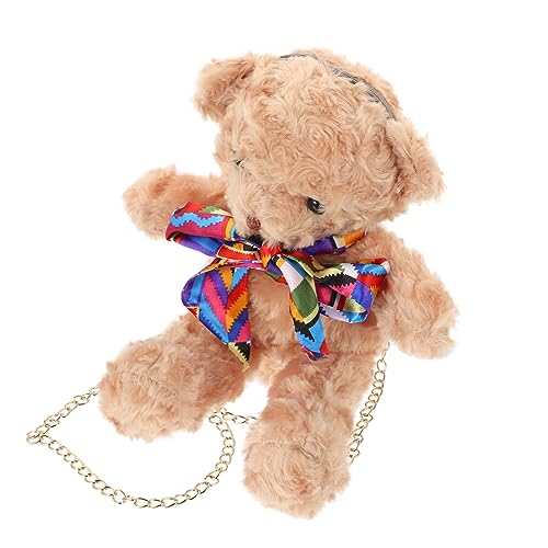Healeved Plüsch Cartoon Bär Crossbody Bag Kleine Schultertasche Niedlich Tierförmig Leicht Tragbar Für Shopping Reisen Alltag Mädchen von Healeved