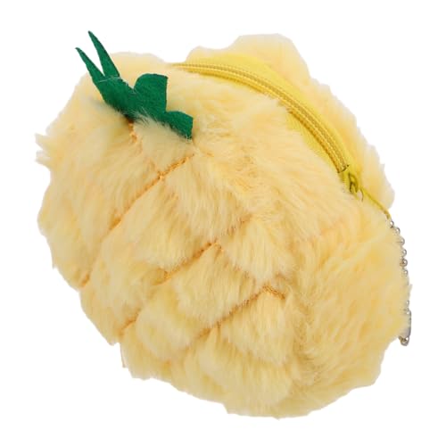 Healeved Plüsch Münzbörse Ananasform Geldbeutel Portemonnaie Schlüsselanhänger Weiches Material Leicht Tragbar Mädchen Taschen Zubehör von Healeved