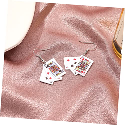 Healeved Poker Ohrringe Damen Trendige Hängende Spielkarten Ohrschmuck Lustige Modernes Design Geeignet für Party Alltag von Healeved