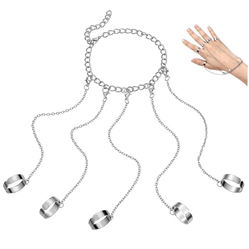 Healeved Punk Kettenring Verstellbar Mode Schmuck für Frauen Kreativer Finger für Partys Anlässe Leichtes Elegantes Design Hochwertigem Legierungsmaterial zu Besonderen Anlässen von Healeved