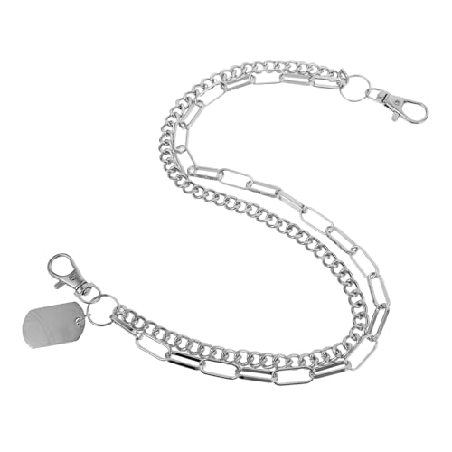 Healeved Punk Style Metall Hosenkette Doppel Layer Hüftkette Robust Vielseitig als Taillenkette Jeans Accessoire für Herren Damen Streetwear von Healeved