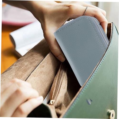 Healeved RFID Wallet für Damen Herren Doppelter Reißverschluss Kompakt Sicher Reise Geldbörse Zufälliger mit Kartenfächern Münzfach Zufällige Farbe von Healeved