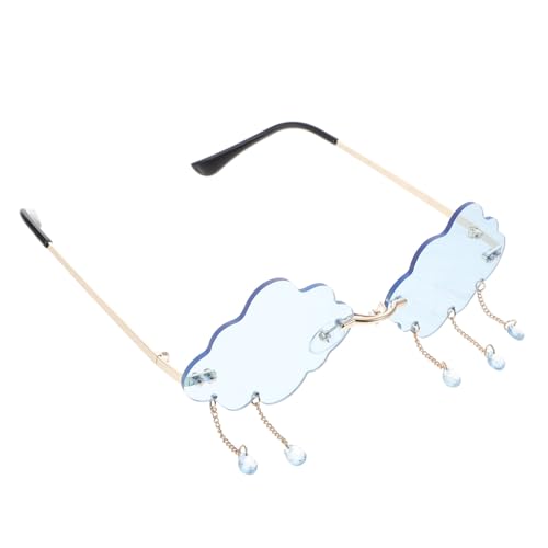 Healeved Randlose Cloud Sonnenbrille Damen Teen Mädchen Lustige Wolkenform Fashion Brille Leichtes Design Vielseitig für Party Cosplay Strand Geschenk von Healeved