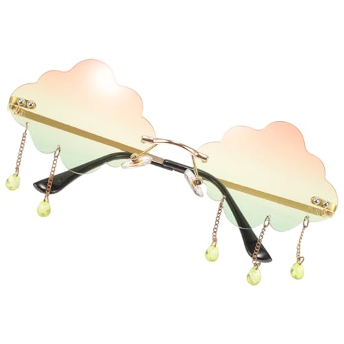 Healeved Randlose Wolkenförmige Sonnenbrille Damen Herren Leicht Tragbar Kompakte Lustige Partybrille Für Halloween Cosplay Sommer Strand Freizeit von Healeved