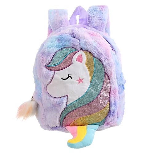 Healeved Regenbogen Einhorn Rucksack Für Kinder Plüsch Schulranzen Mit Schultertasche Langlebig Und Entzückend Für Schule Und Freizeit Mädchen Rucksack Mit Mittlerem Fassungsvermögen von Healeved