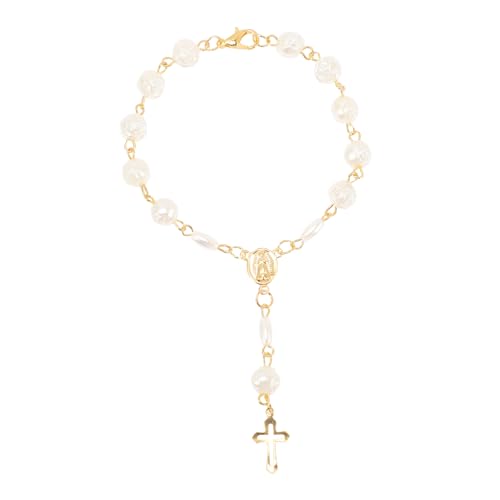 Healeved Vintage Perlenarmband Mit Kreuz Handgemachtes Religiöses Schmuckstück Für Damen Langlebig Passend Für Verschiedene Handgelenkgrößen Für Geschenke Und Besondere Anlässe von Healeved