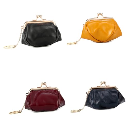 Healeved Retro Ledergeldbörse Damen aus Robustem Gewachstem Rindsleder Kleine Geldbörse Ohrhörer Aufbewahrungstasche Handliche Clutch in Schwarz Langlebig und Tragbar für Alltag und von Healeved