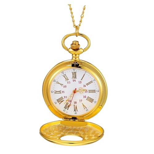 Healeved Retro Taschenuhr für Männer und Frauen Vintage Pocket Watch mit Römischen Ziffern Schwarzem Aufbewahrungsbox für zu Weihnachten und Feiertagen von Healeved