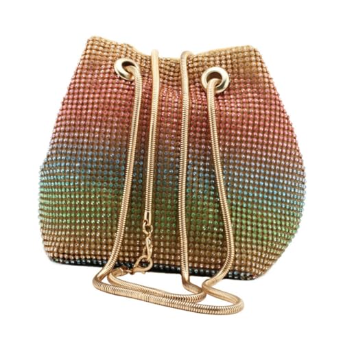 Healeved Rhinestone Abendtasche Damen Schultertasche mit Strassbesatz Modische Bucket Bag für Party Hochzeit Geburtstag und Festliche Anlässe Stilvolle Handtasche für Damen von Healeved