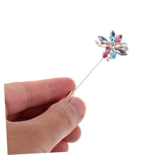 Healeved Rhinestone Flower Lapel Pin mit Langlebigem Kompakte Blütenbrosche für Hochzeit und Party Sichere Anstecknadel für Mantel Pullover Schal Elegantes Accessoire für Damen und Herren von Healeved