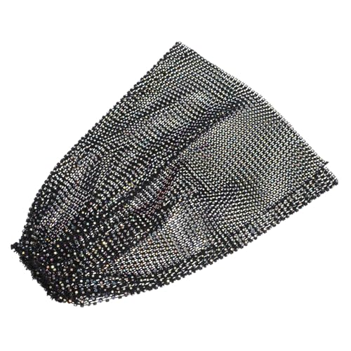 Healeved Rhinestone Mesh Headband mit Elastischem Atmungsaktivem Fischnetz und Reflektierenden Akzenten Vielseitig als Headscarf oder Turban Tragbar für Frauen für Rave Musikfestival und von Healeved