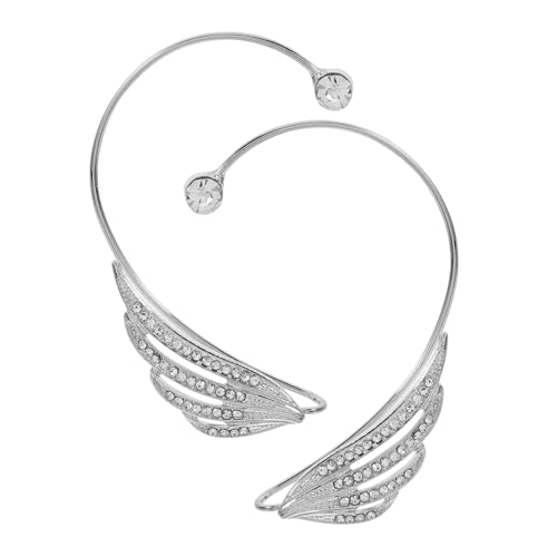 Healeved Rhinestone Ohrclips Damen Zinklegierung Modisch Funkelnd Ohrschmuck Elegant für Alltag und Party Ohrlochfrei Geeignet von Healeved