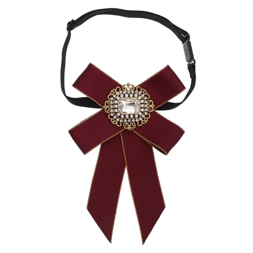 Healeved Rhinestone Schleifenbrosche mit Bindeband Verstellbare Krawattennadel Vintage Fliege für Damen und Herren Elegante Schmuckdekoration für Anzug Hemd und Berufliche Outfits von Healeved