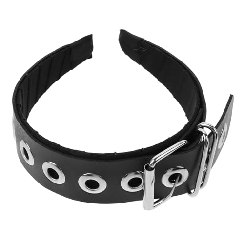Healeved Punk Handmade Pu Leder Stirnband Mit Schwarzer Metallschnalle Edles Haaraccessoire Für Damen Gothic-style Für Subkultur Und Rock-looks von Healeved