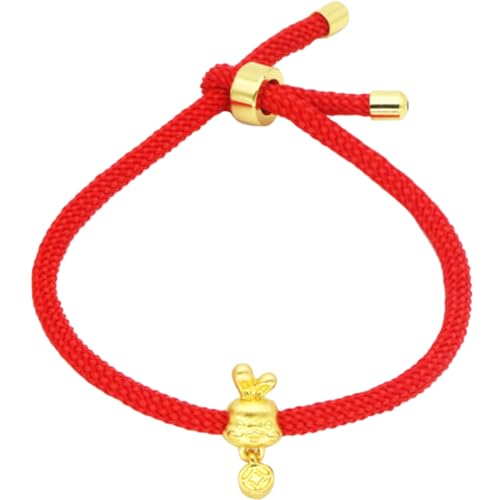 Healeved Rotes Fadenarmband mit Hasenmotiv Handgefertigtes für Damen und Mädchen Langlebiges Material Geschenk für Freundin Tochter Mutter zu Weihnachten und Schulabschluss von Healeved