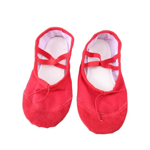 Healeved Rutsch Ballettschuhe Rot Leichte Yogaschuhe mit Elastischem Band rutschfeste Tanzschuhe mit Professioneller Sohle für Ballett Modern Dance Jazz und von Healeved