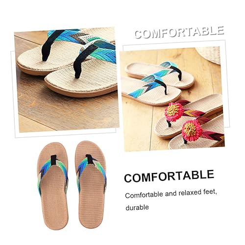 Healeved Rutschfeste Flip flops Hausschuhe für Damen Herren Leichte Freizeit strandsandalen Flache Sohle Langlebiges Material Blau grün Bequeme Alltagsschuhe von Healeved