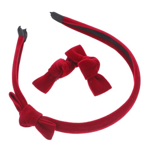 Healeved Samt Bowknot Haarreif mit Haarspangen Weicher Cheerleading Haarreifen für Frauen und Mädchen Vielseitiges Haaraccessoire für Alltag Party und Fotoshootings von Healeved