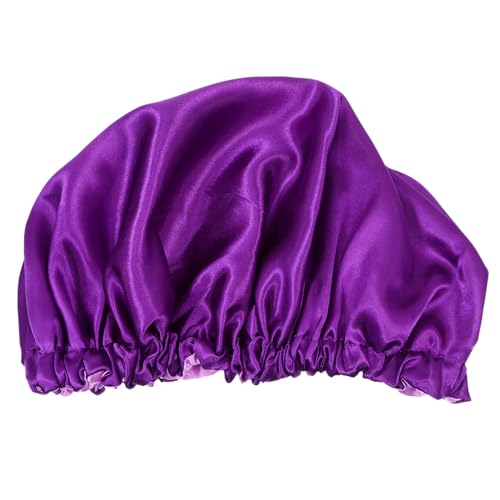 Healeved Satin Schlafhaube Für Damen Doppelseitige -kappe Mit Elastischem Band Atmungsaktive Nachtmütze Für Lockiges Haar Schlafen Baden Und Make-up Rosa von Healeved