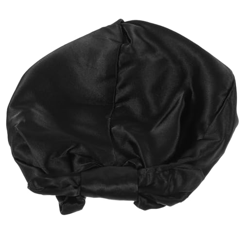 Healeved Satin-schlaf Mütze Seidenhaube Zum Schlafen Duschhut Kopftuch Aus Satin Salon Haarhaube Haarausfallkappe Badehut Frauen Motorhaube Haube Zum Schlafen Mit Lockigem Haar Black von Healeved