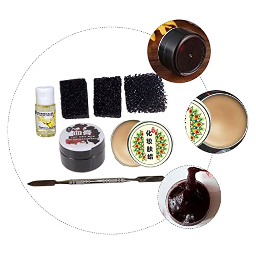 Healeved 7stücke Spezialeffekt-hautwachs Set Für Künstliche Narben Wachs Mit Spezialeffekt-schwamm Make-up-hautwachs Und Kunstblut-gel Für Halloween-partys Und Kostüme von Healeved