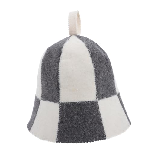 Healeved Saunahut aus Feuchtigkeitsabsorbierendem Wollfilz Leicht und Atmungsaktiv Trendiges Farbblock Design Geeignet für Dampfbad und Sauna Damen und Herren Zubehör für Wellness und Spa von Healeved