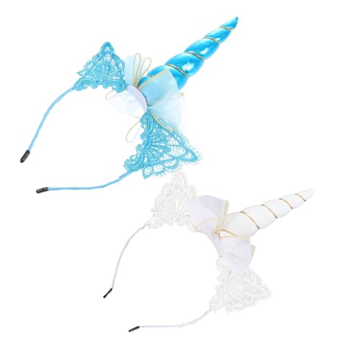 Healeved 2stücke Einhorn Haarreifen Für Mädchen Niedliches Party-haaraccessoire Weiß Und Blau Bezaubernde Kopfbedeckung Für Geburtstagsfeiern Und Besondere Anlässe Hochwertigen von Healeved