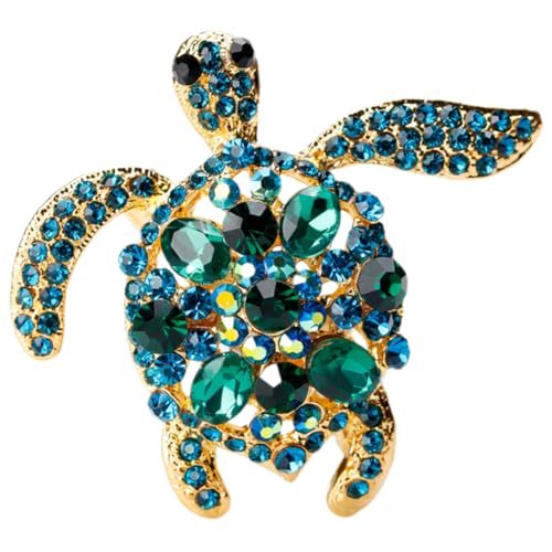Healeved Schildkröten Brosche Anstecknadel mit Strass für Kleidung und Hut Metall Lapel Pin für Damen für Festliche Anlässe Langlebig und Pflegeleicht von Healeved
