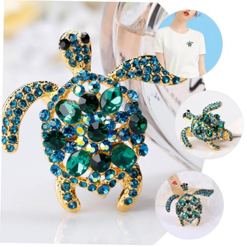 Healeved Schildkröten brosche mit Strasssteinverzierung Modischer Ansteckpin für Damenkleidung Schal und Taschen Langlebige Kleidungsspange Geschenk für Geburtstage und Festliche Anlässe von Healeved