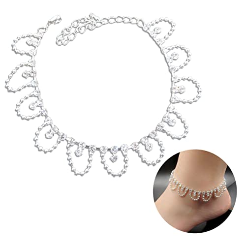 Healeved Schimmernde Fußkette Verstellbar mit Verschluss Dekorative Sandalen Schmuck für Frauen für Strandpartys von Healeved