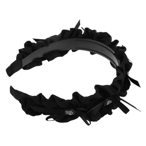 Healeved Strass Stirnband Mit Schleife Schwarze Einfassung Kopfbedeckung Für Frauen Und Mädchen Dekoratives Kopfstück Für Hochzeitsfeiern Und Freizeitkleidung von Healeved