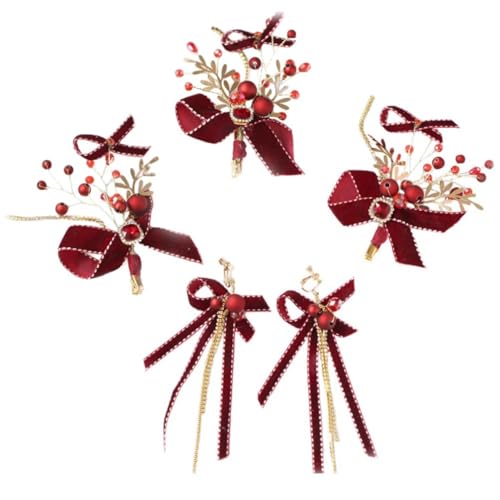 Healeved Schleifenohrringen Und Haarnadeln Kopfschmuck Für Frauen Attraktives Schleifendesign Leicht Zu Befestigen Passt Frisur Und Verschiedenen Anlässen von Healeved