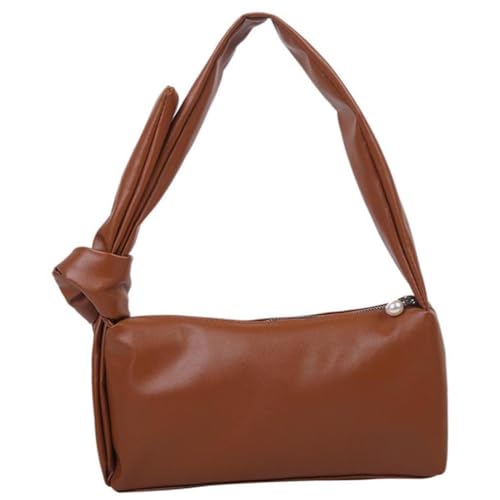 Healeved Schlichte Damen Schultertasche Armpit Bag aus Robustem Material Modische Umhängetasche für Mädchen mit Geräumigem Innenfach Vielseitig Kombinierbar als Alltagstasche in Braun von Healeved