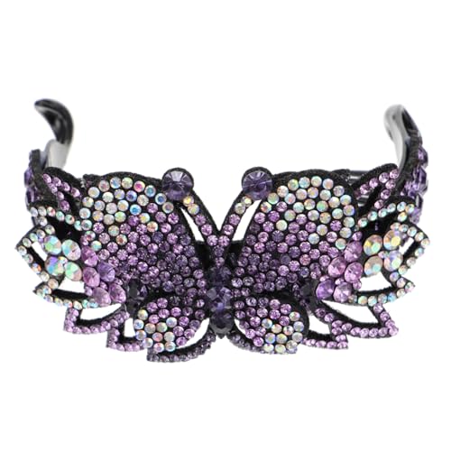 Healeved Schmetterling Haarklammer mit Strasssteinen Mittelgroßer Haarclip für Dickes und Dünnes Haar Modischer Haarschmuck für Damen Eleganter Haarklammer kralle für Hochzeit und Alltag von Healeved