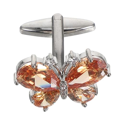 Healeved Manschettenknöpfe Für Smokinghemden Zirkonia-verzierungen Schmetterlingsverschluss Für Herren Und Frauen Klassischer Französischer Stil Für Formelle Anlässe von Healeved