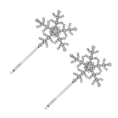 Healeved Schneeflocken Haarspangen mit Strassbesatz Eleganter Haarschmuck für Damen Glitzernde Seitenclip Haarnadeln Festliche Kopfbedeckung für Weihnachten Geburtstag und Hochzeit von Healeved