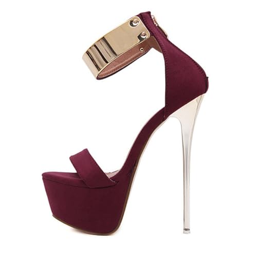 Healeved Schwarze Damen Sandalen mit Dünnem Absatz Modisch Rutschfeste Sohle Sommerliche Stylische High Heel Schuhe für Strand und Alltag Us von Healeved