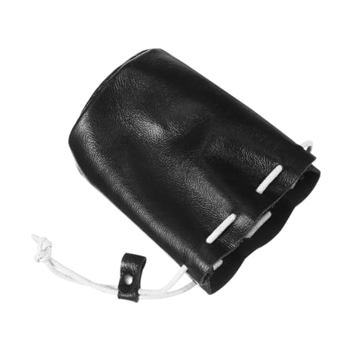 Healeved Kleine Geldbörse Damen Schwarz Münzbeutel mit Kordelzug Tragbare Brieftasche für Frauen Verarbeitung für Schlüssel und Münzen von Healeved