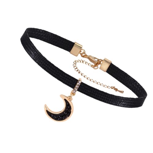 Healeved Schwarze Mondkette Für Stilvolles Kurze Schwarze Mode-halskette Hautfreundliches Material Leicht Zu Tragen von Healeved