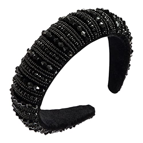 Healeved Schwarzes Haarband mit Perlen Haarschmuck Accessoire für Partys und Festlichkeiten Leicht und Langlebig Perfektes für und Familie von Healeved