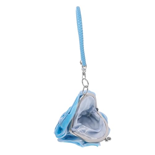 Healeved Seidentasche Portemonnaie Hochzeit Blumenbrieftasche Blumen- Frauen geldbörse süße Münzgrundstück Mädchen wechseln die Handtasche Tasche geldbörse Rosentasche Polyester Himmelblau von Healeved