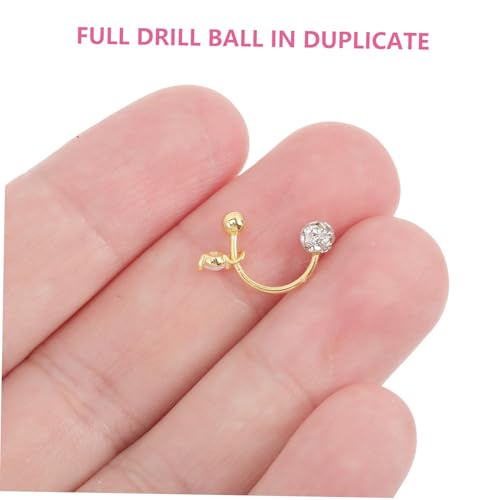 Healeved Silber Ohrstecker Damen Ohrringe mit Funkelnden Strasssteinen Gebogenes Mond Design Hautfreundlich Elegant für Party Hochzeit Alltag Goldfarben von Healeved