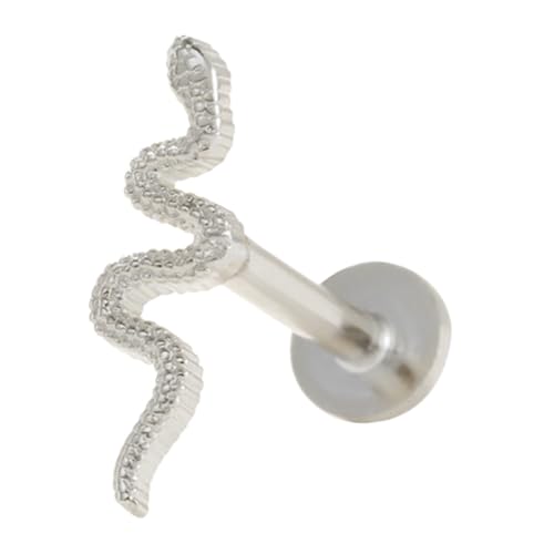 Healeved Silber Snake Crawler Ohrstecker für Damen Kleines Leichtes Tragus Piercing Schmuck Eleganter Ohrschmuck für Besondere Anlässe Geschenkidee für Freundinnen und Familie von Healeved
